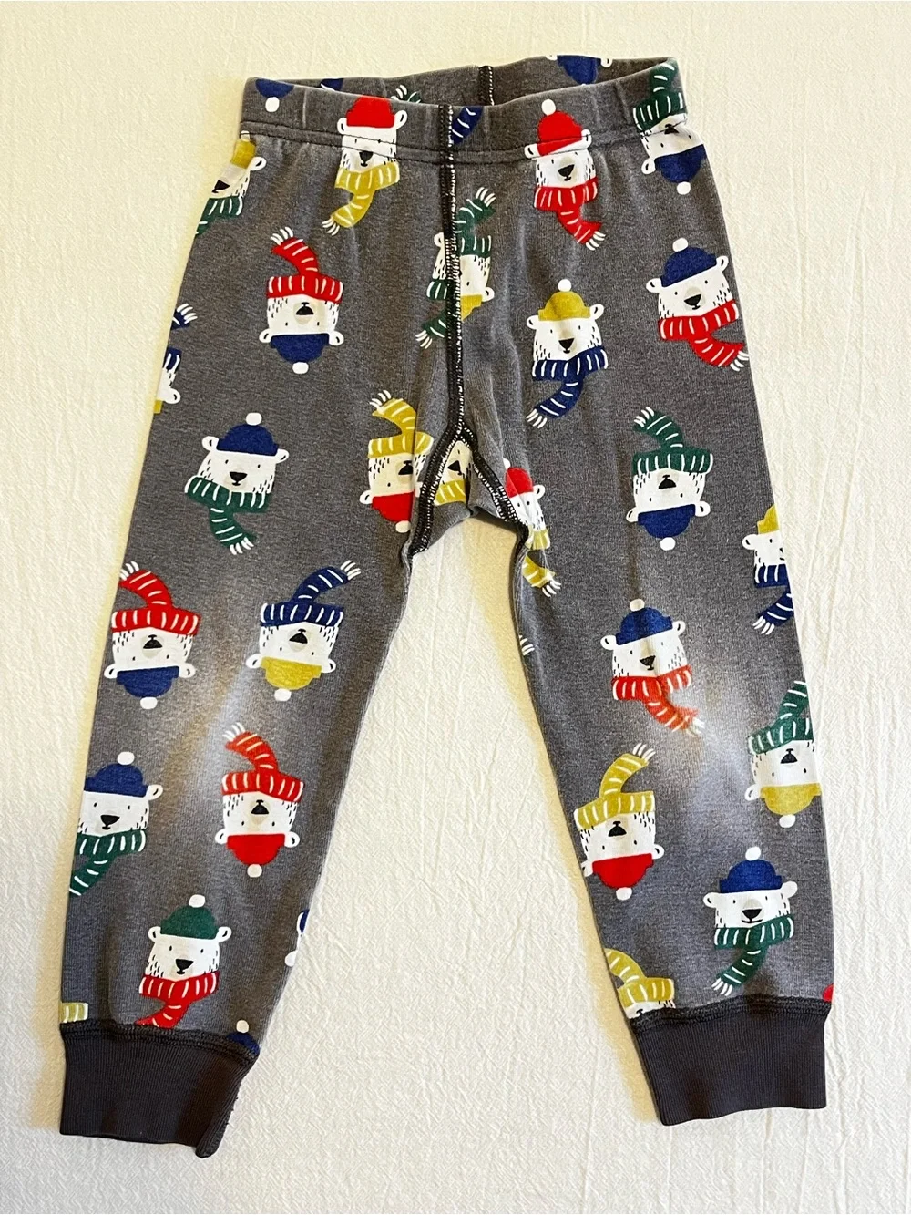 Hanna Andersson Organic Cotton Pajama Set Polar Bear Toddler 3T Gray Unisex